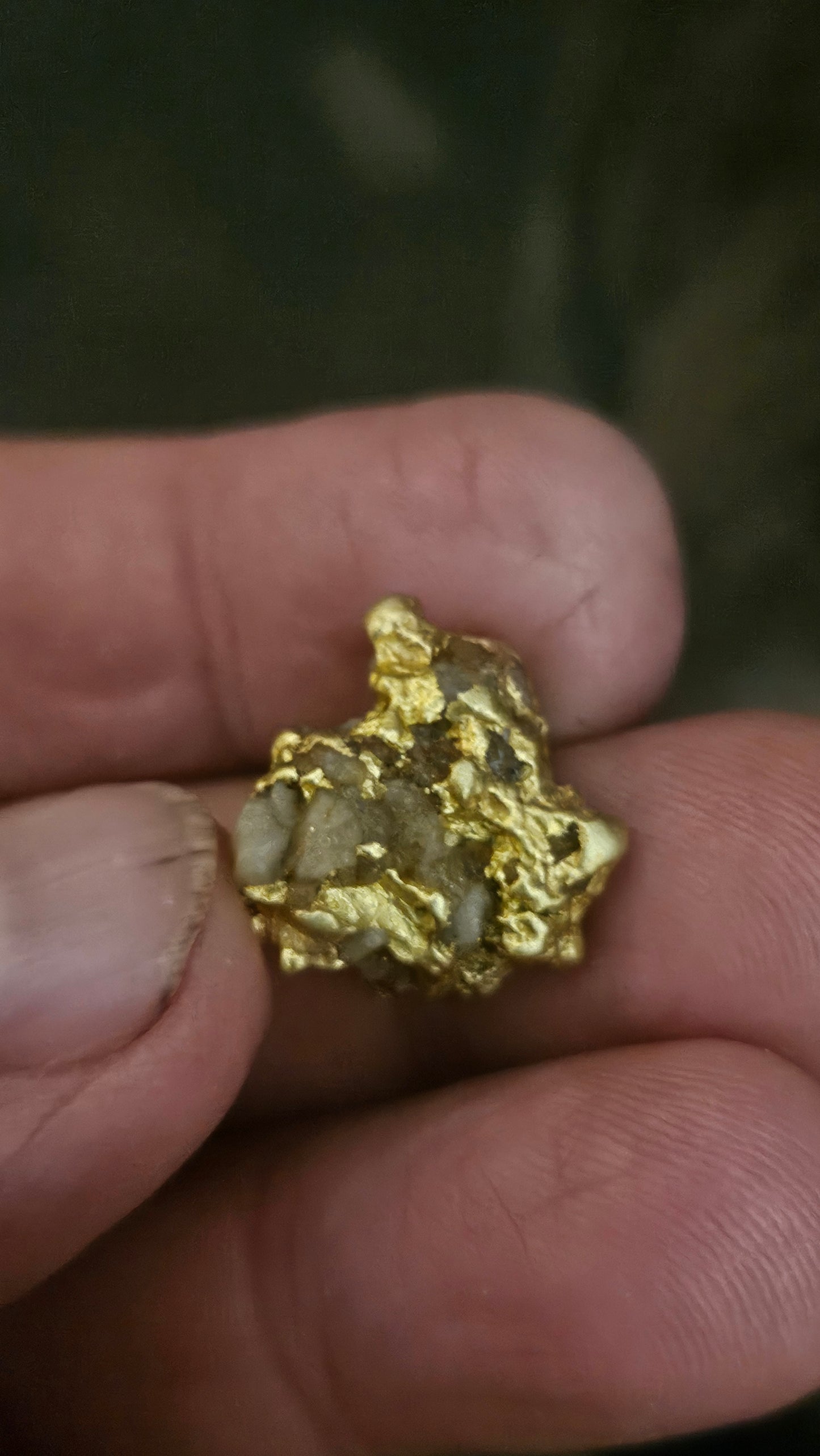 Beautiful quartz and gold nugget from Mexico 12.4 grams