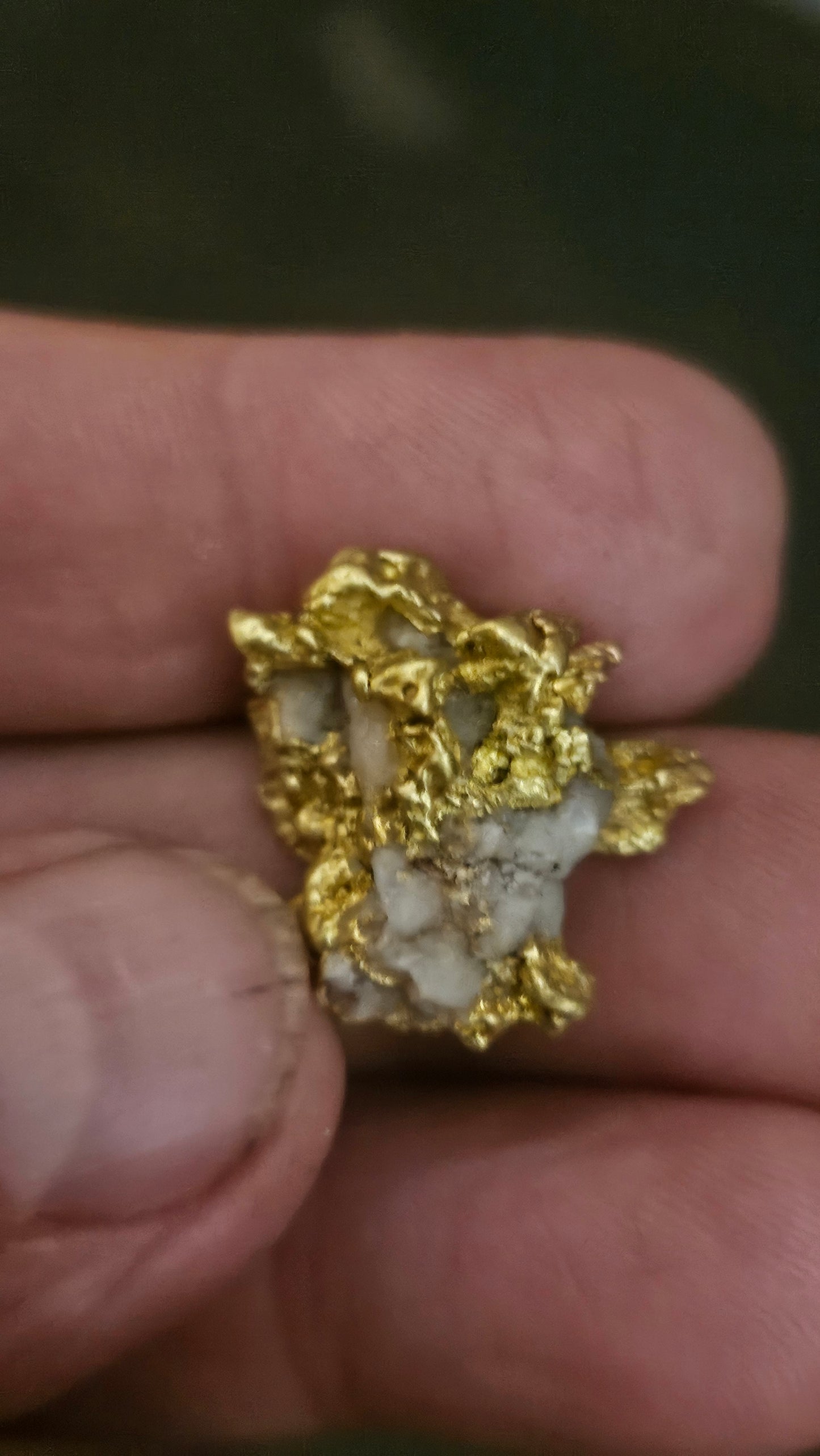 Beautiful quartz and gold nugget from Mexico 21.2 grams