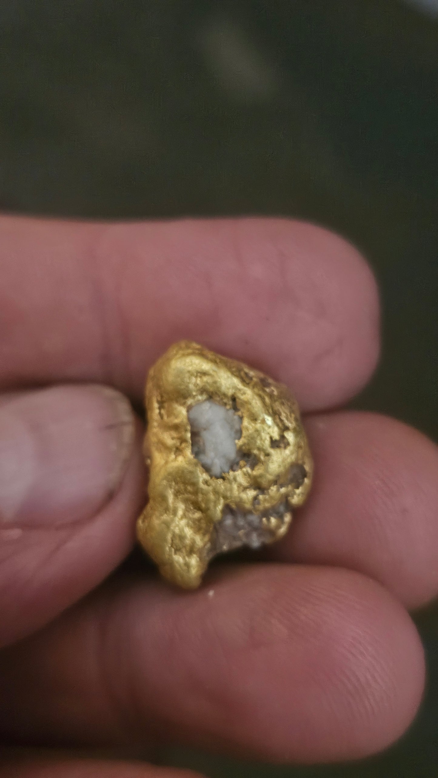 Beautiful quartz and gold nugget from Mexico 24.1 grams