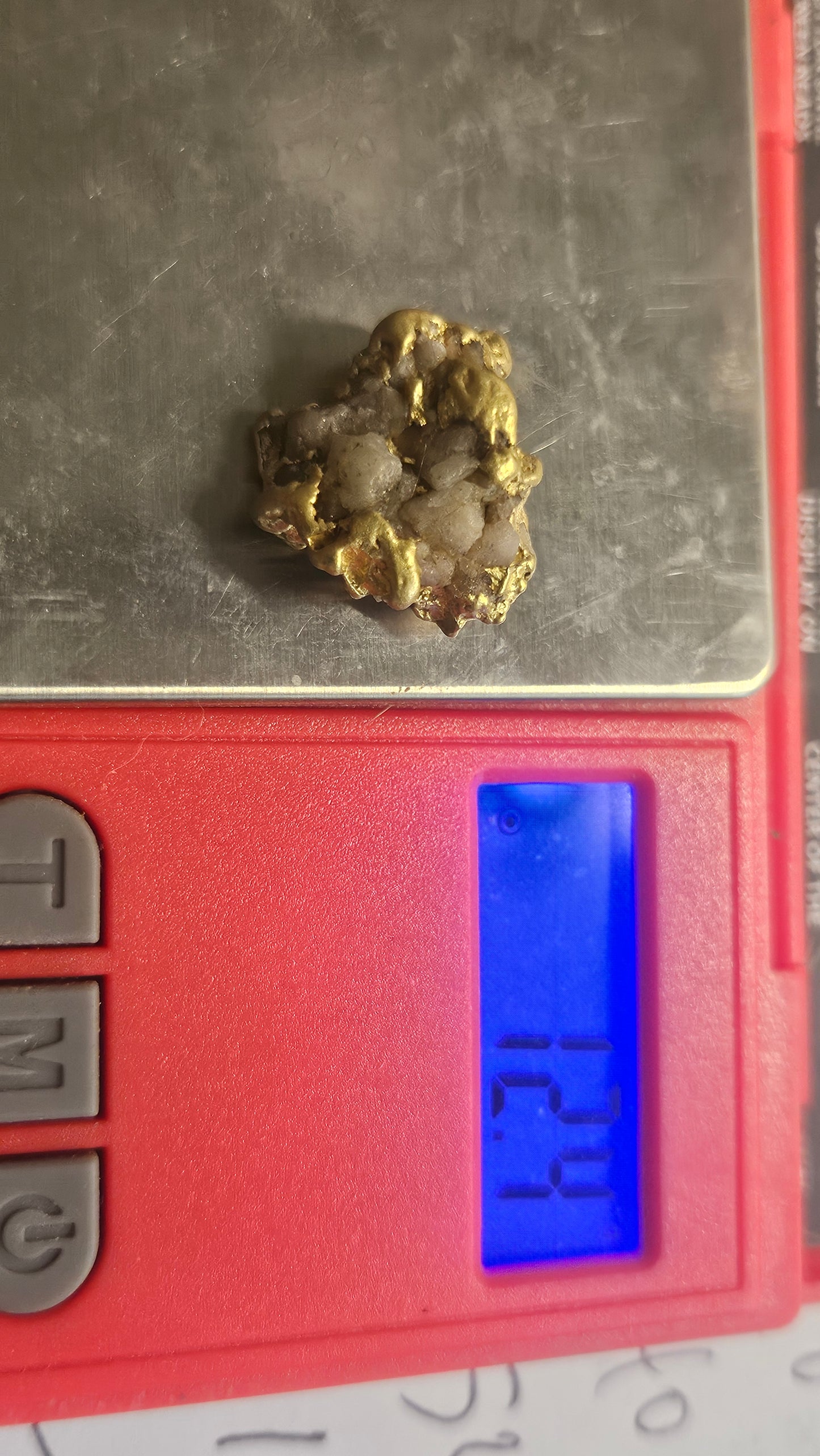 Beautiful quartz and gold nugget from Mexico 12.4 grams
