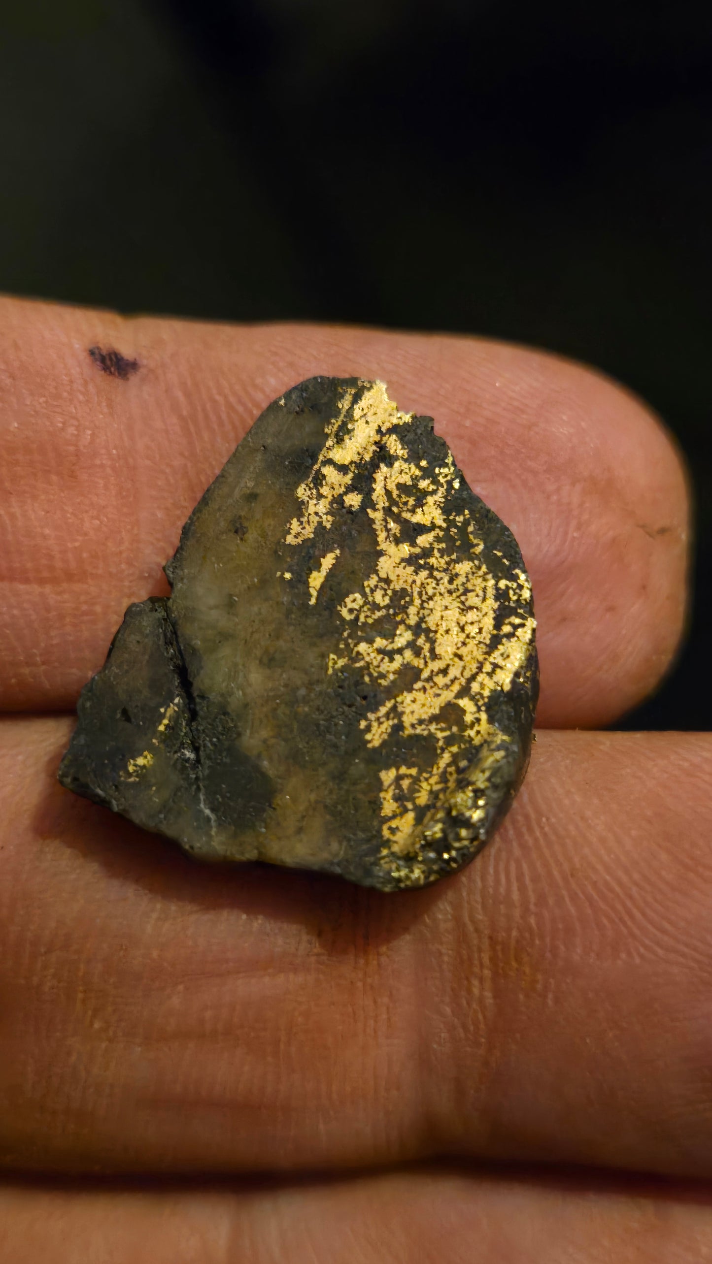Black quartz and gold slab - 3.41 grams - 3.55 mm