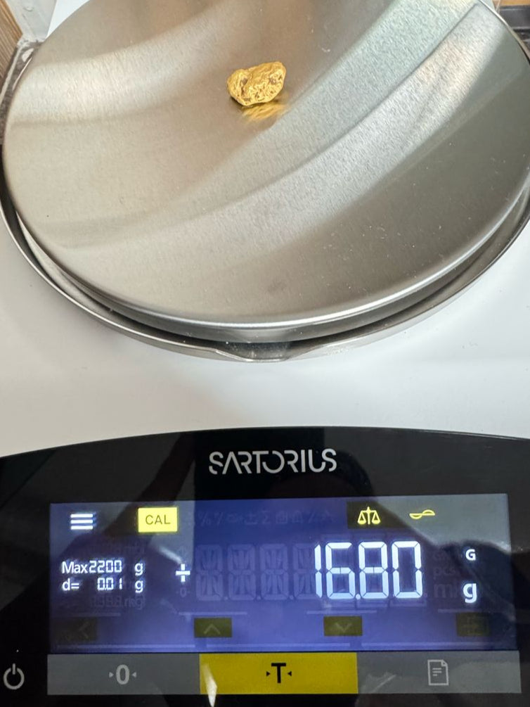 HIgh purity Mexican Gold nugget - 16.80 grams - 98.66 pure - DENSE!