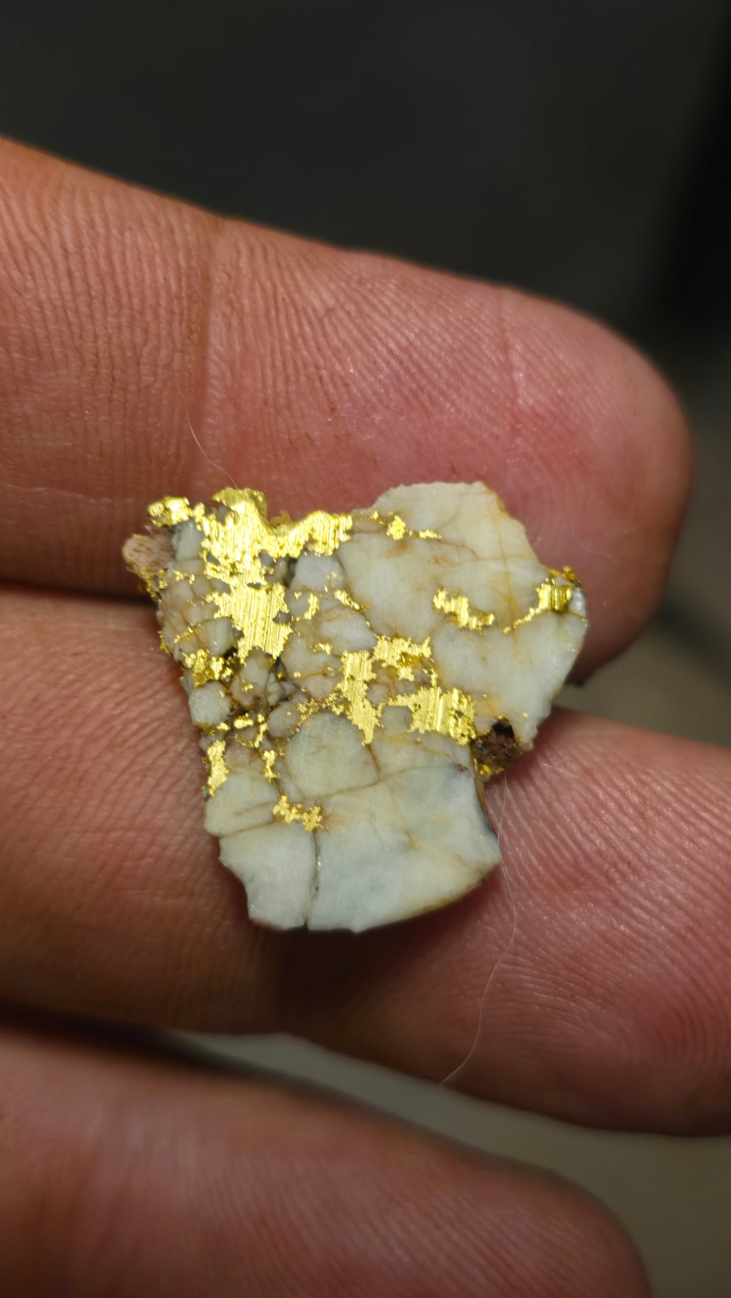 White quartz and gold slab - 3.47 grams - 3.34 mm - Mexico