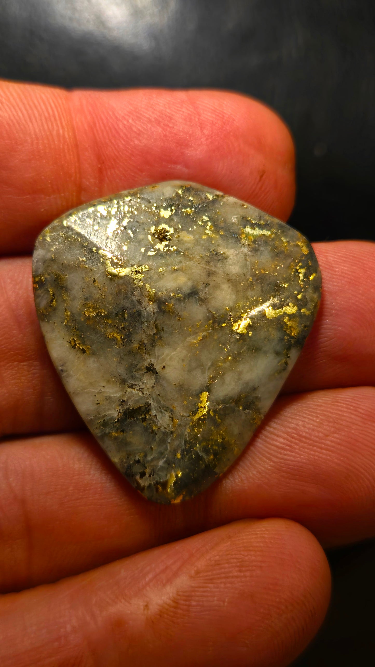 Freeform Gold in Quartz Cabochon – 13.38g