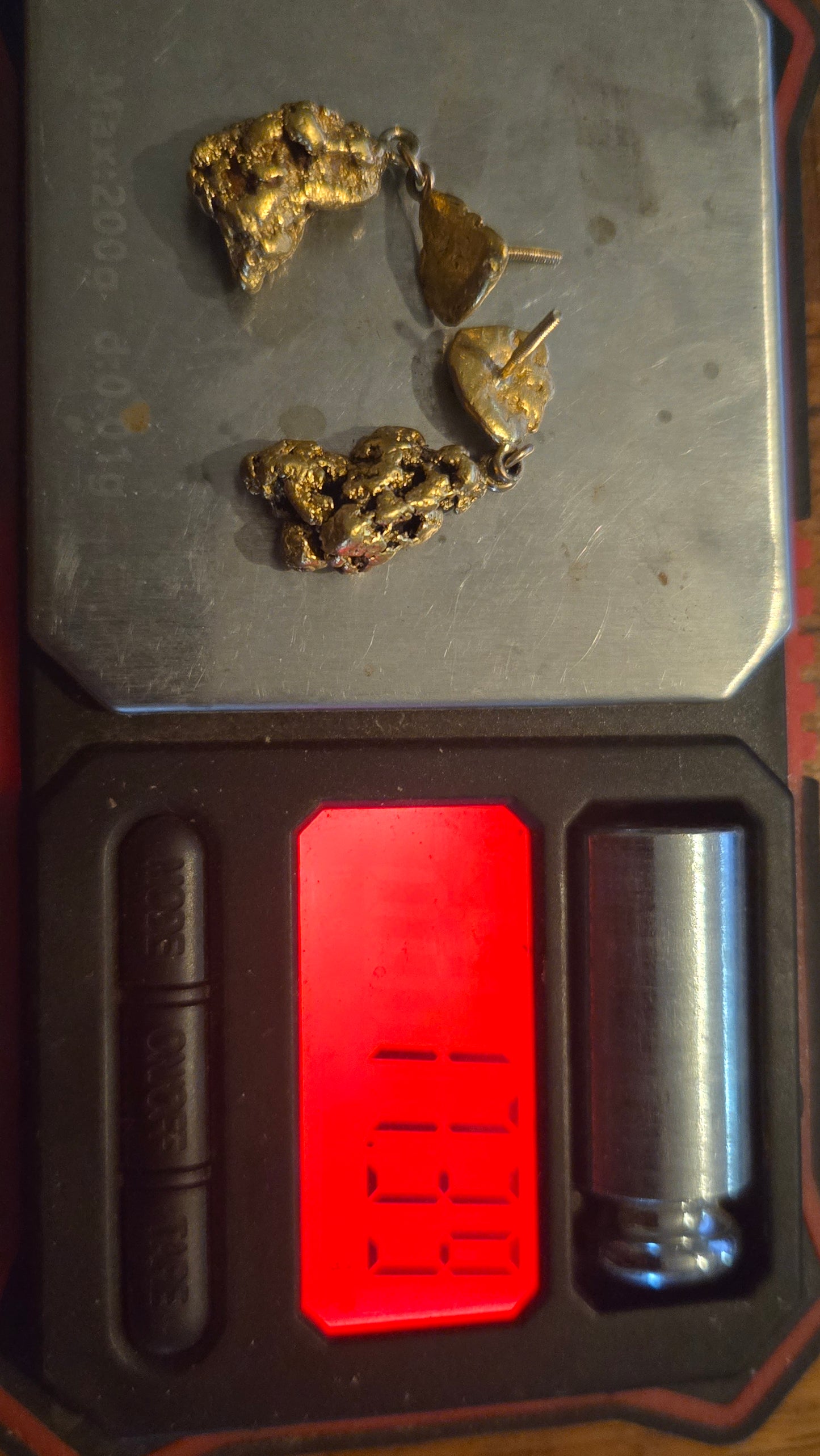 Gold Nugget post earrings with dangles 17.39 grams