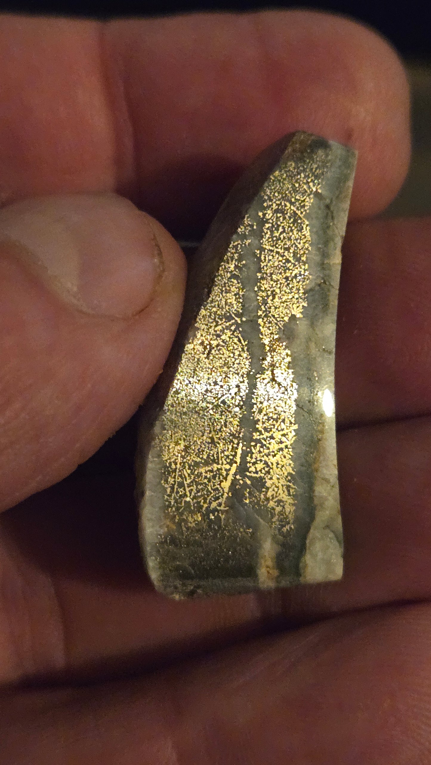 Polished Mariposite with Fine Wire Gold – Rare Natural Gold Specimen | 14.72g