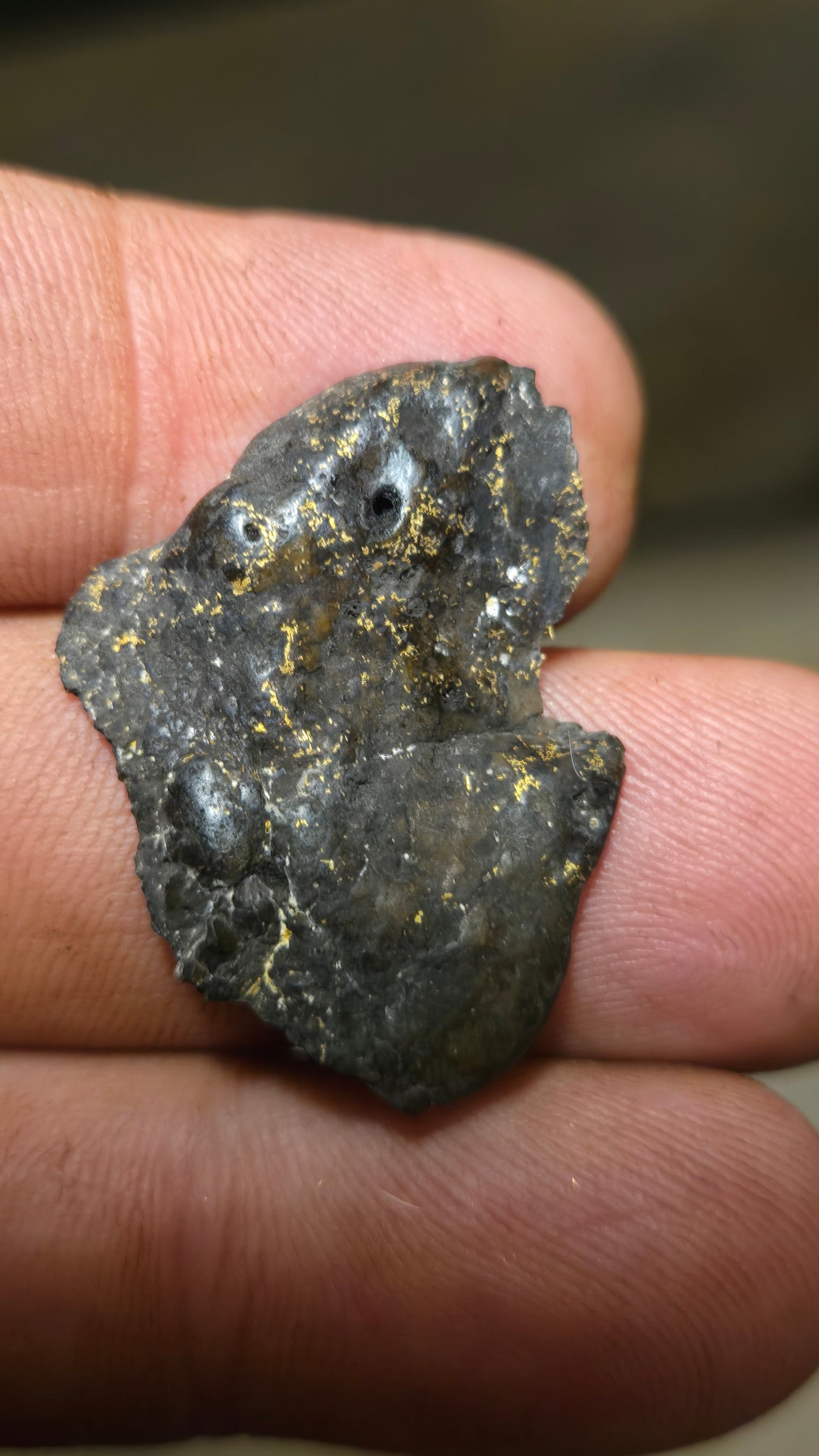 Black quartz and gold slab - 4.25 grams - 4.14 mm - end cut