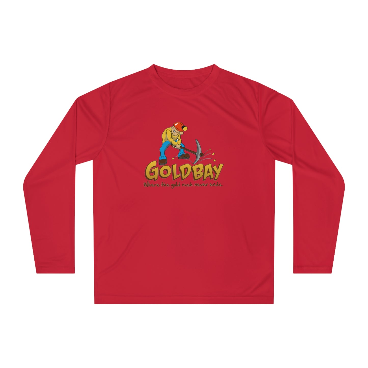 Gold Miner Graphic Long Sleeve Shirt — "GOLDBAY" Prospector Design
