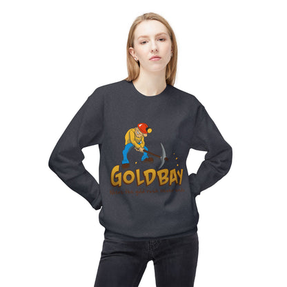 Gold Miner Crewneck Sweatshirt — "Gold Bay" Graphic, "Where the gold rush never ends"