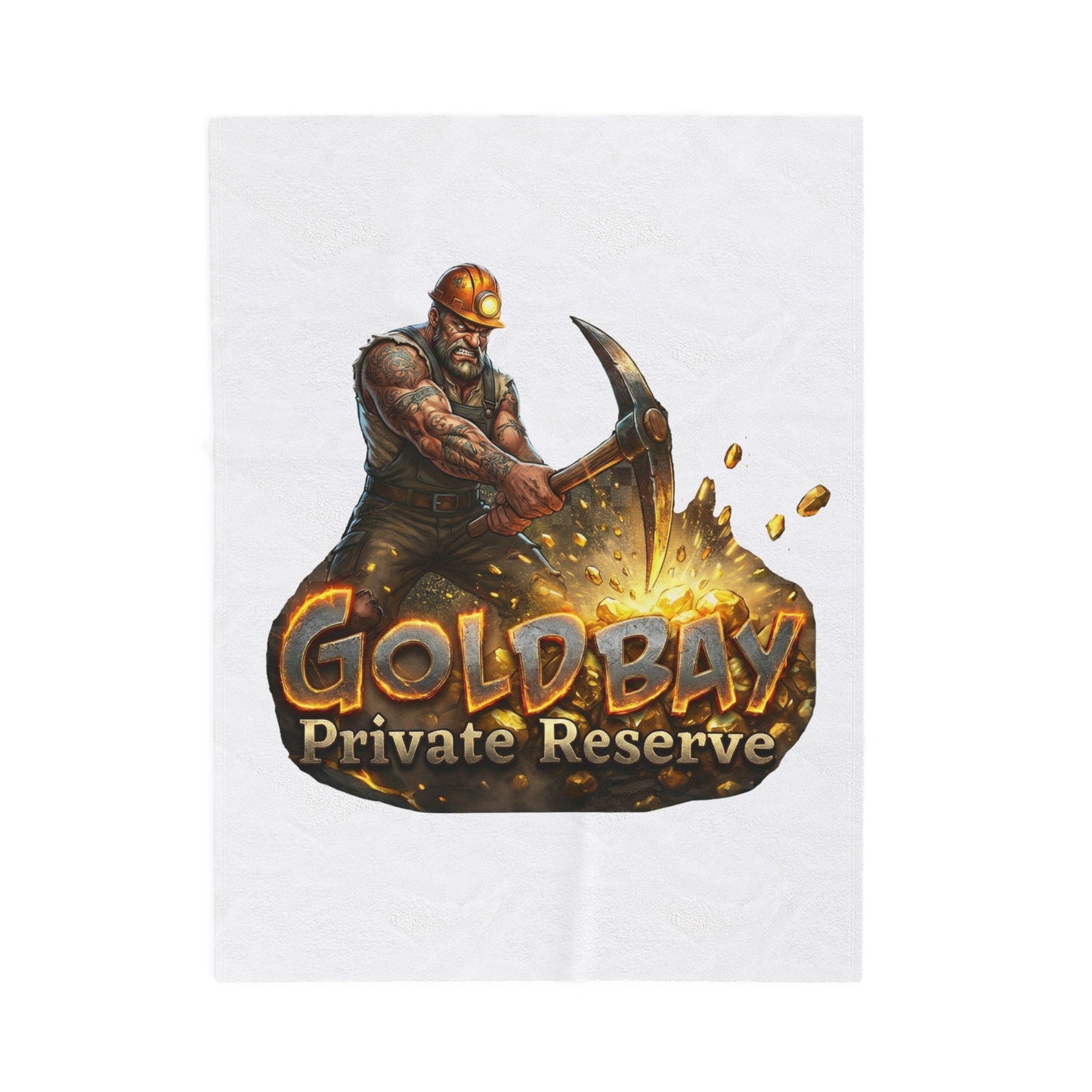 Gold Bay Private Reserve Miner Velveteen Plush Blanket – Cozy Gaming/Mining Throw
