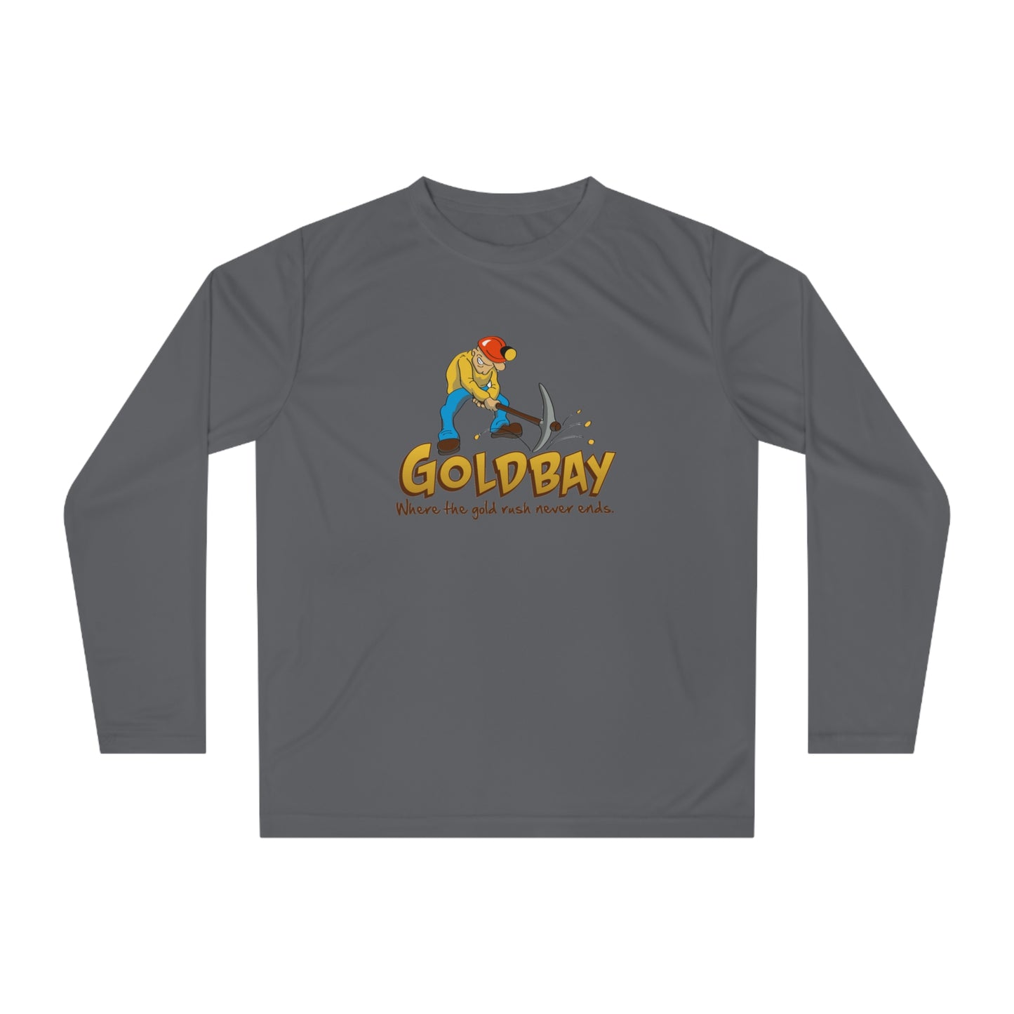 Gold Miner Graphic Long Sleeve Shirt — "GOLDBAY" Prospector Design