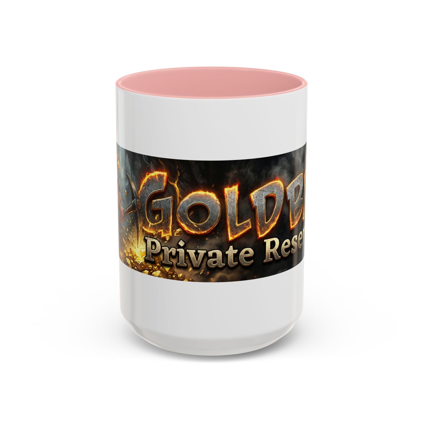 Goldbay Reserve Accent Coffee Mug — Bold Fiery Logo 11/15oz