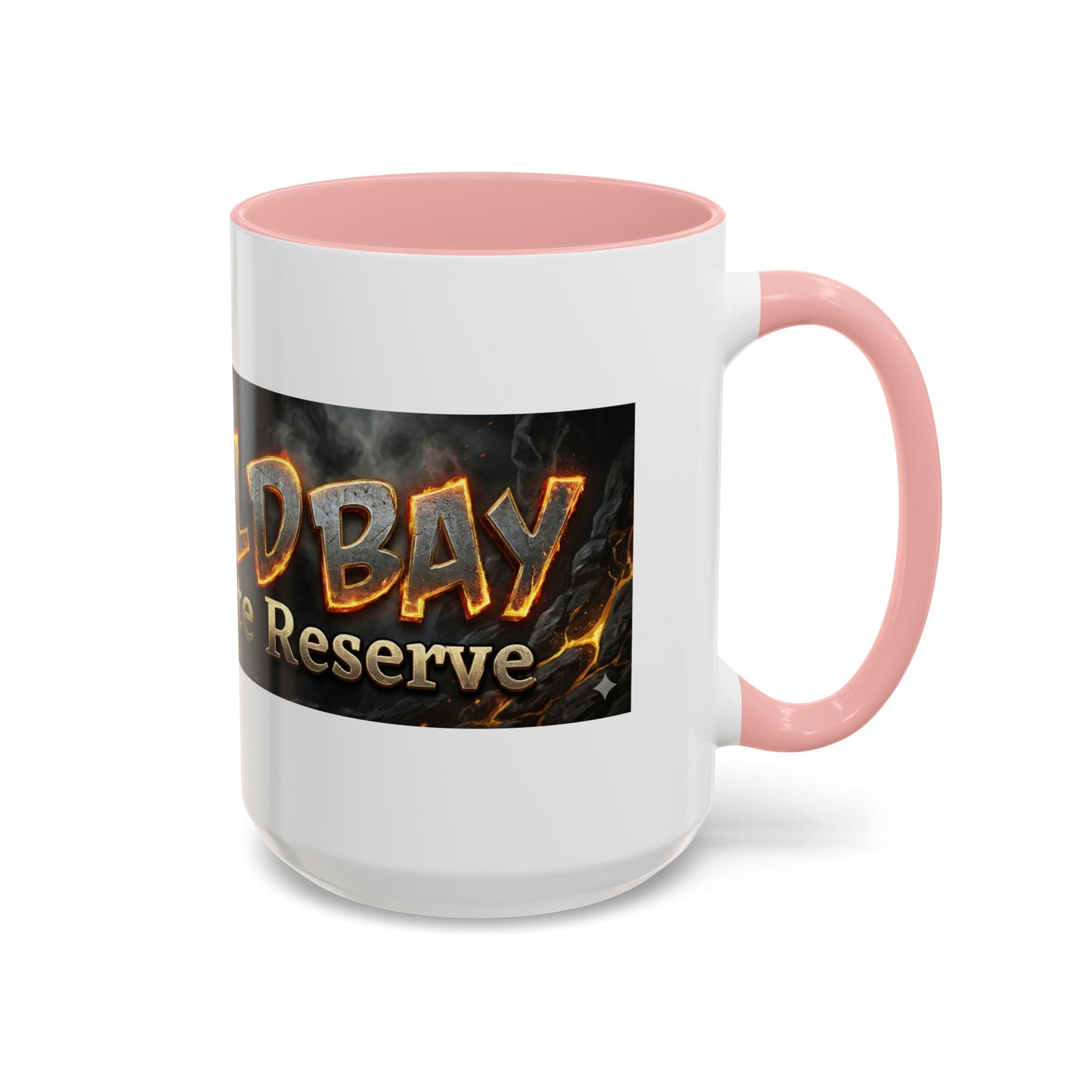 Goldbay Reserve Accent Coffee Mug — Bold Fiery Logo 11/15oz