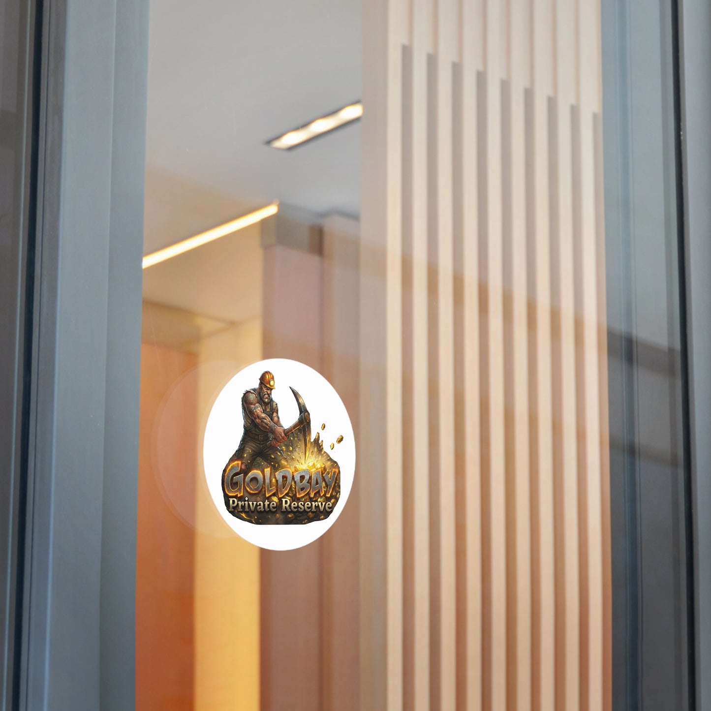Gold Bay Private Reserve Miner Logo Sticker — Round Vinyl Decal