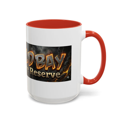 Goldbay Reserve Accent Coffee Mug — Bold Fiery Logo 11/15oz