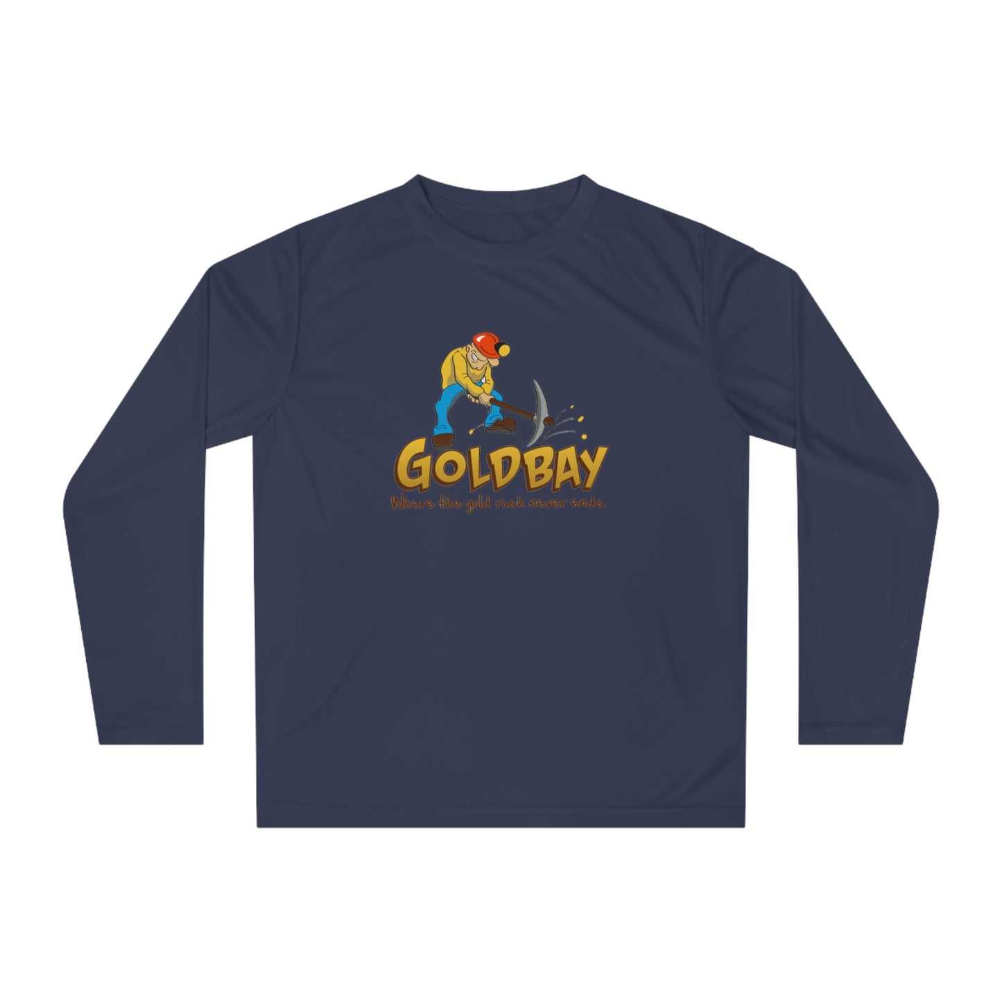 Gold Miner Graphic Long Sleeve Shirt — "GOLDBAY" Prospector Design