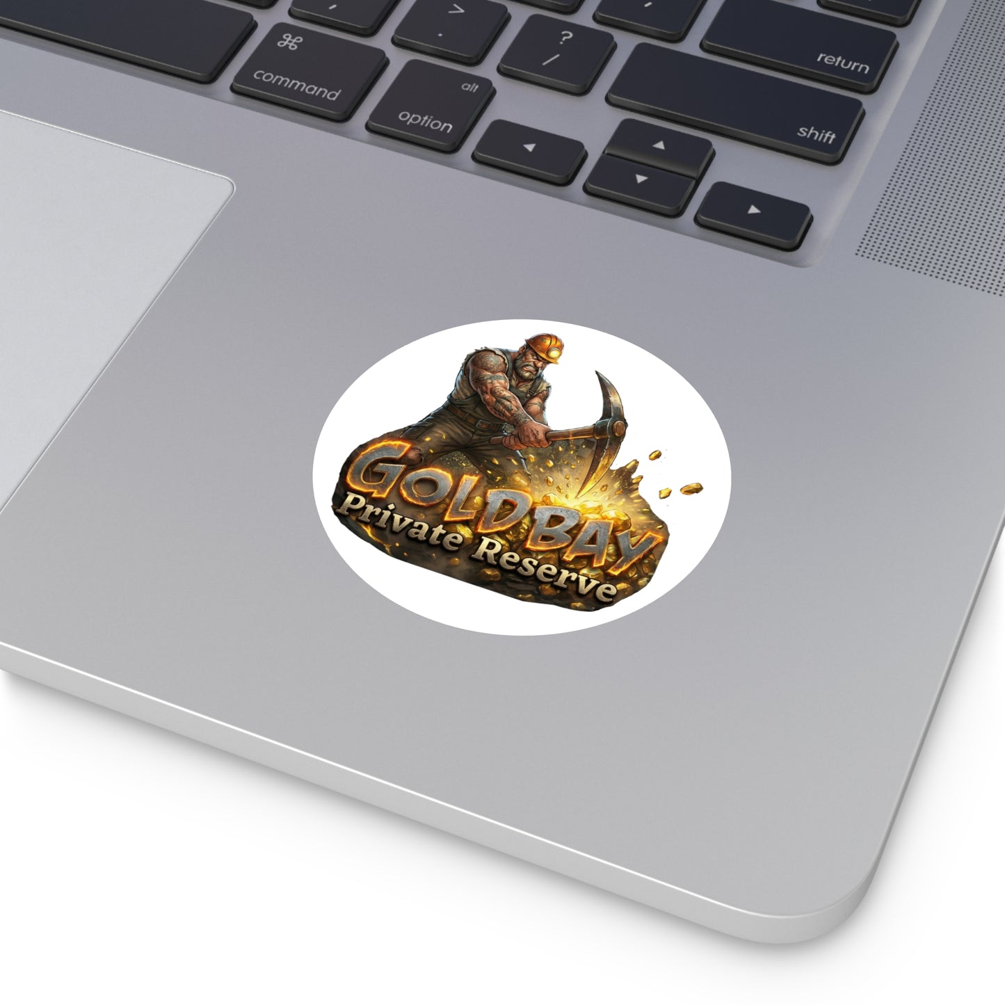 Gold Bay Private Reserve Miner Logo Sticker — Round Vinyl Decal