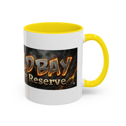 Goldbay Reserve Accent Coffee Mug — Bold Fiery Logo 11/15oz