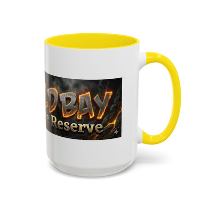 Goldbay Reserve Accent Coffee Mug — Bold Fiery Logo 11/15oz