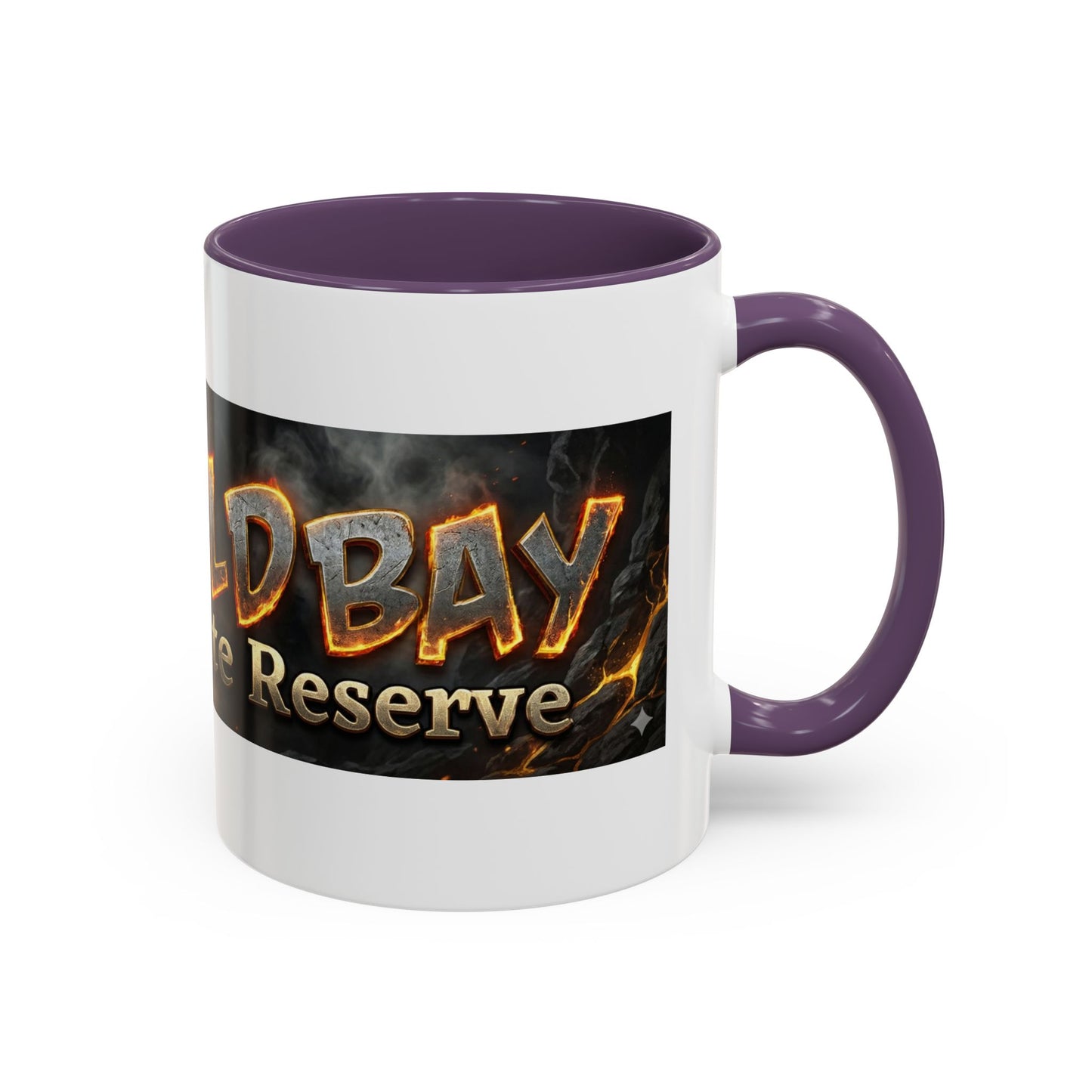 Goldbay Reserve Accent Coffee Mug — Bold Fiery Logo 11/15oz