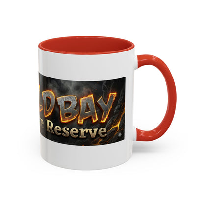 Goldbay Reserve Accent Coffee Mug — Bold Fiery Logo 11/15oz