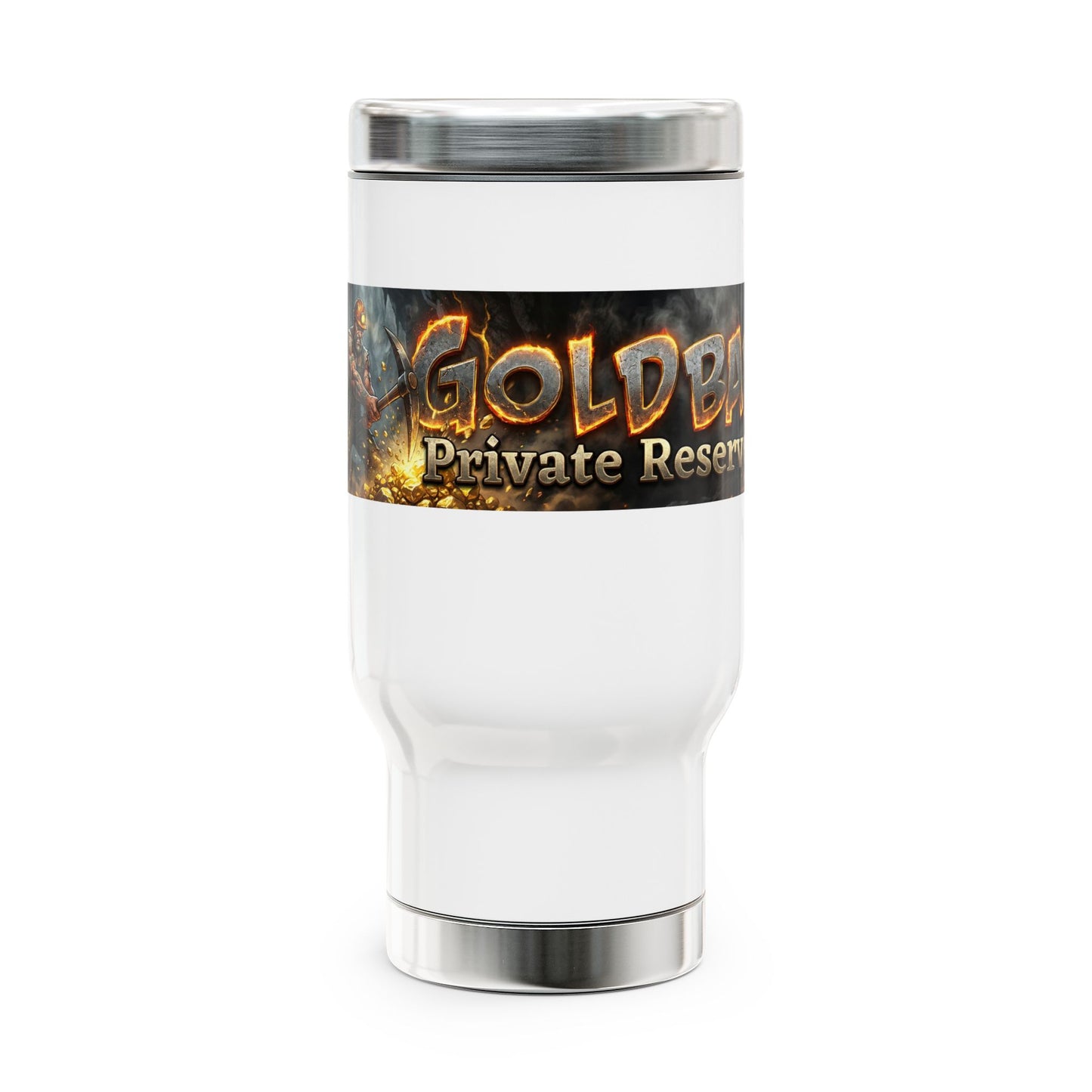 Golden Private Reserve Travel Mug – 14oz Stainless Steel Handle Tumbler