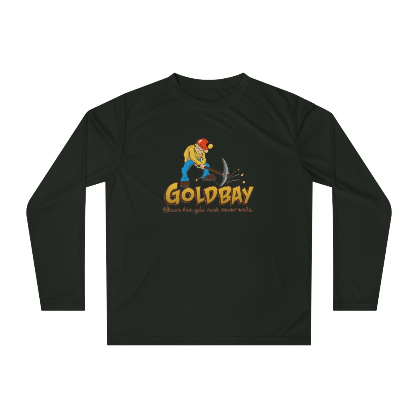 Gold Miner Graphic Long Sleeve Shirt — "GOLDBAY" Prospector Design