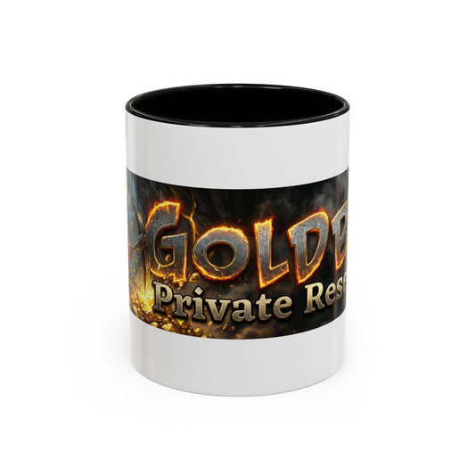 Goldbay Reserve Accent Coffee Mug — Bold Fiery Logo 11/15oz