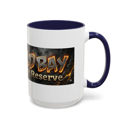 Goldbay Reserve Accent Coffee Mug — Bold Fiery Logo 11/15oz