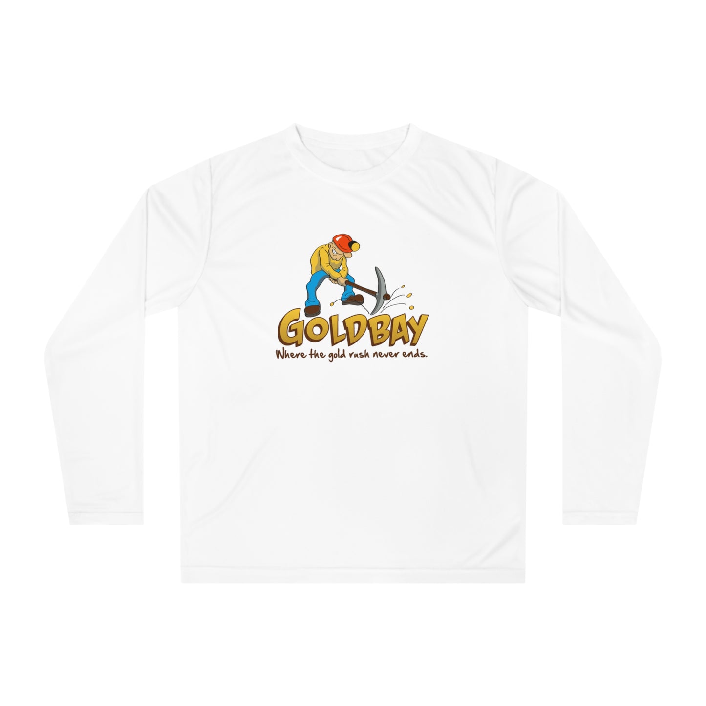 Gold Miner Graphic Long Sleeve Shirt — "GOLDBAY" Prospector Design