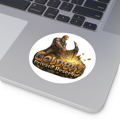 Gold Bay Private Reserve Miner Logo Sticker — Round Vinyl Decal