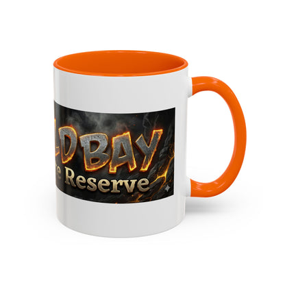Goldbay Reserve Accent Coffee Mug — Bold Fiery Logo 11/15oz