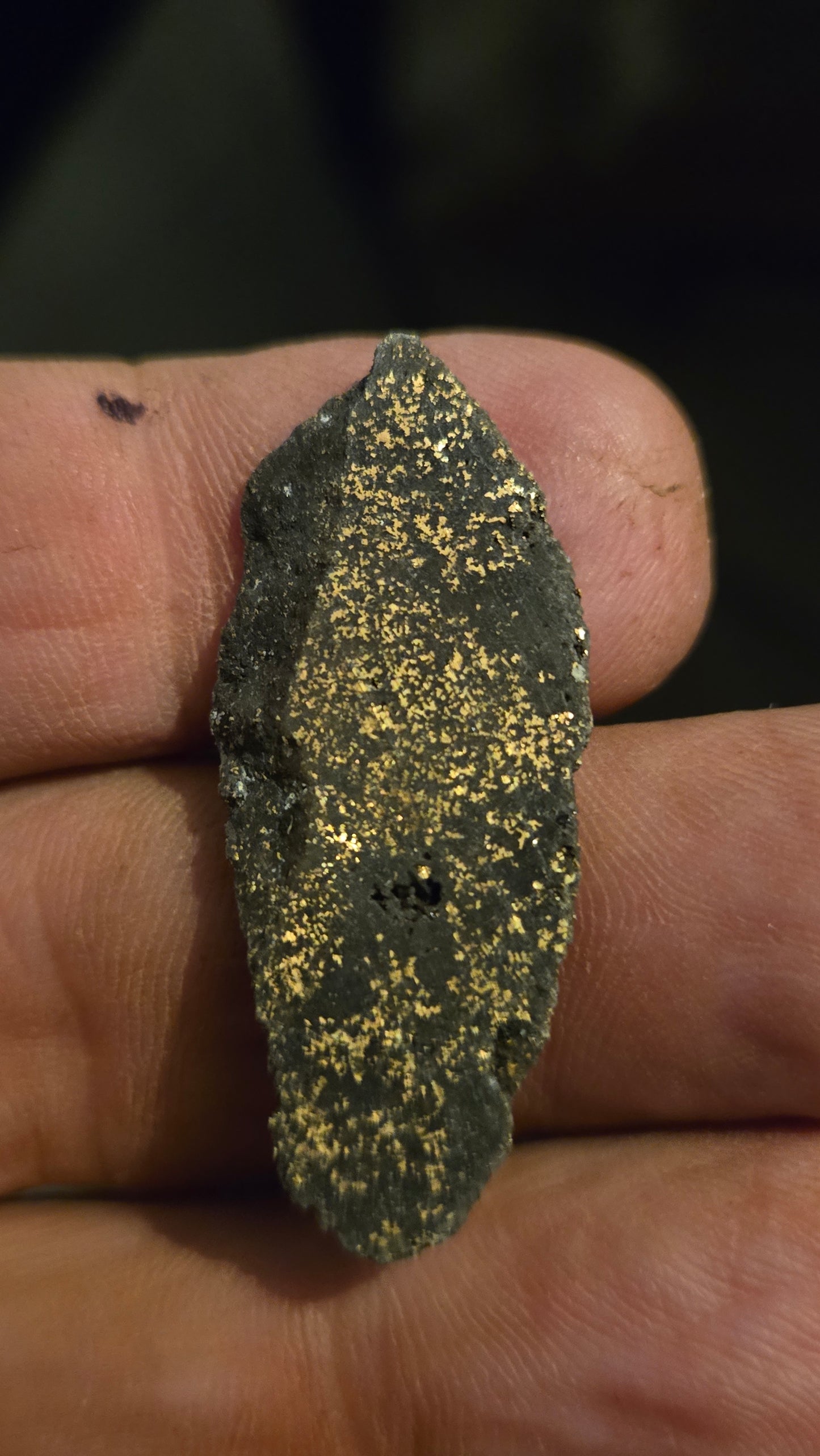 Black quartz and gold slab - 4.64 grams - 4.62mm - end cut