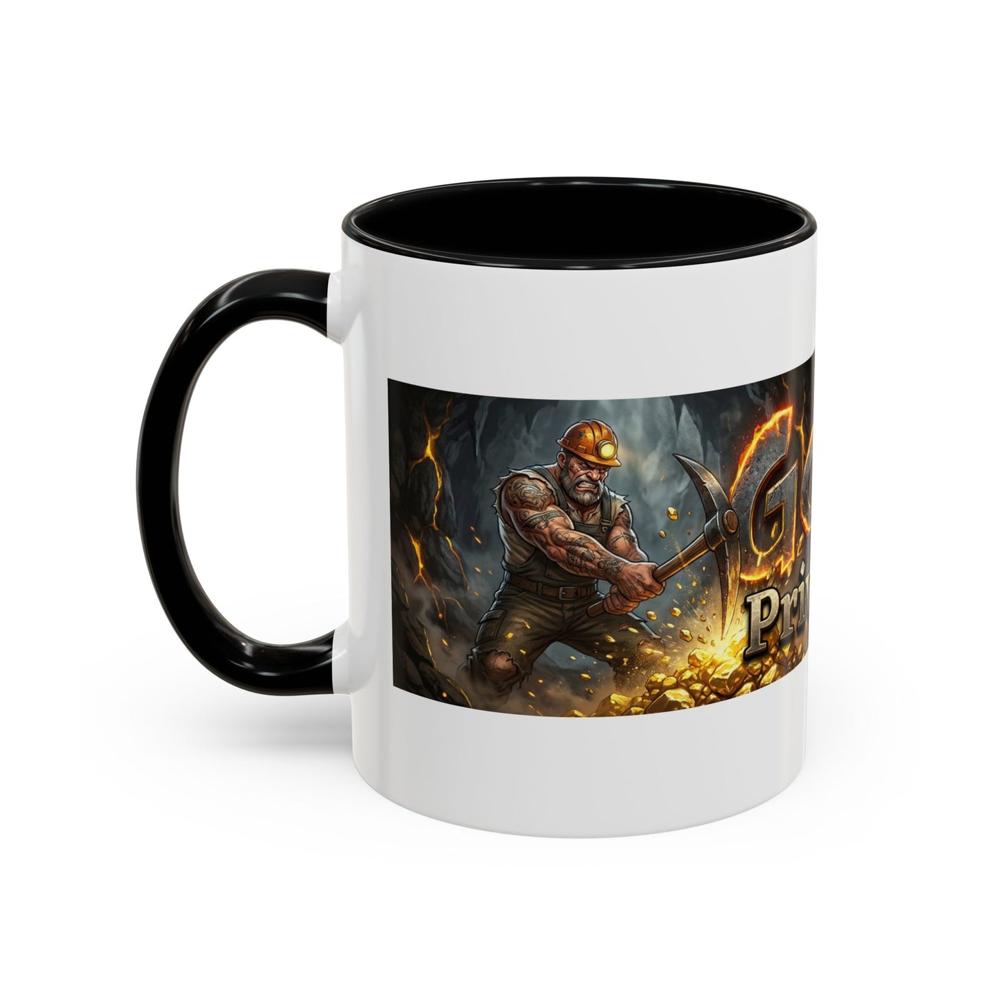 Goldbay Reserve Accent Coffee Mug — Bold Fiery Logo 11/15oz