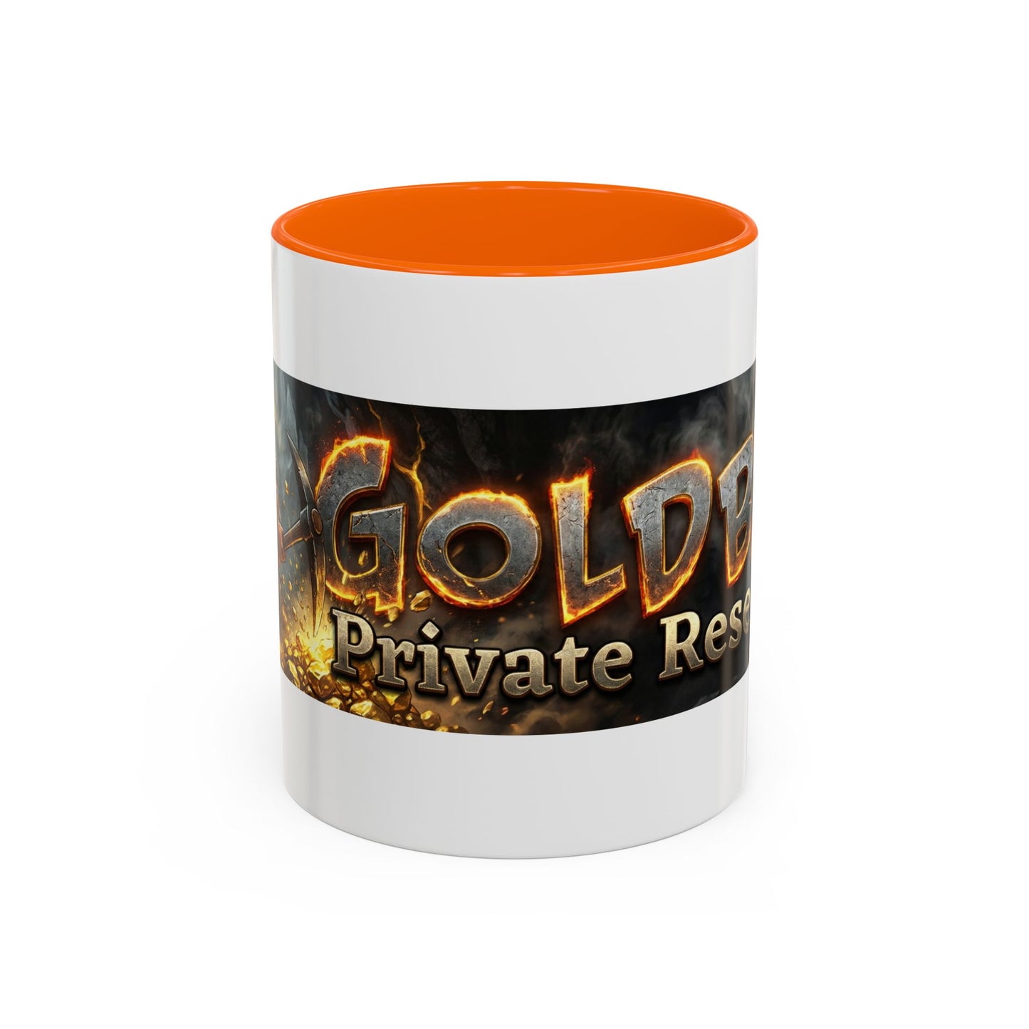 Goldbay Reserve Accent Coffee Mug — Bold Fiery Logo 11/15oz