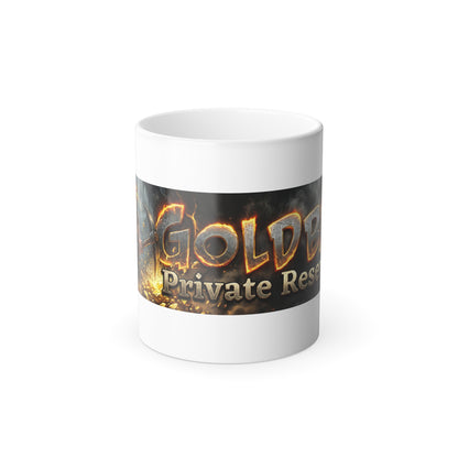 Color Morphing Mug — 'GOLDEN Private Reserve' Fire-Effect Coffee Mug, 11oz