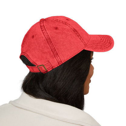 Embroidered Vintage Red Cap — Gold Foil Mushroom Patch