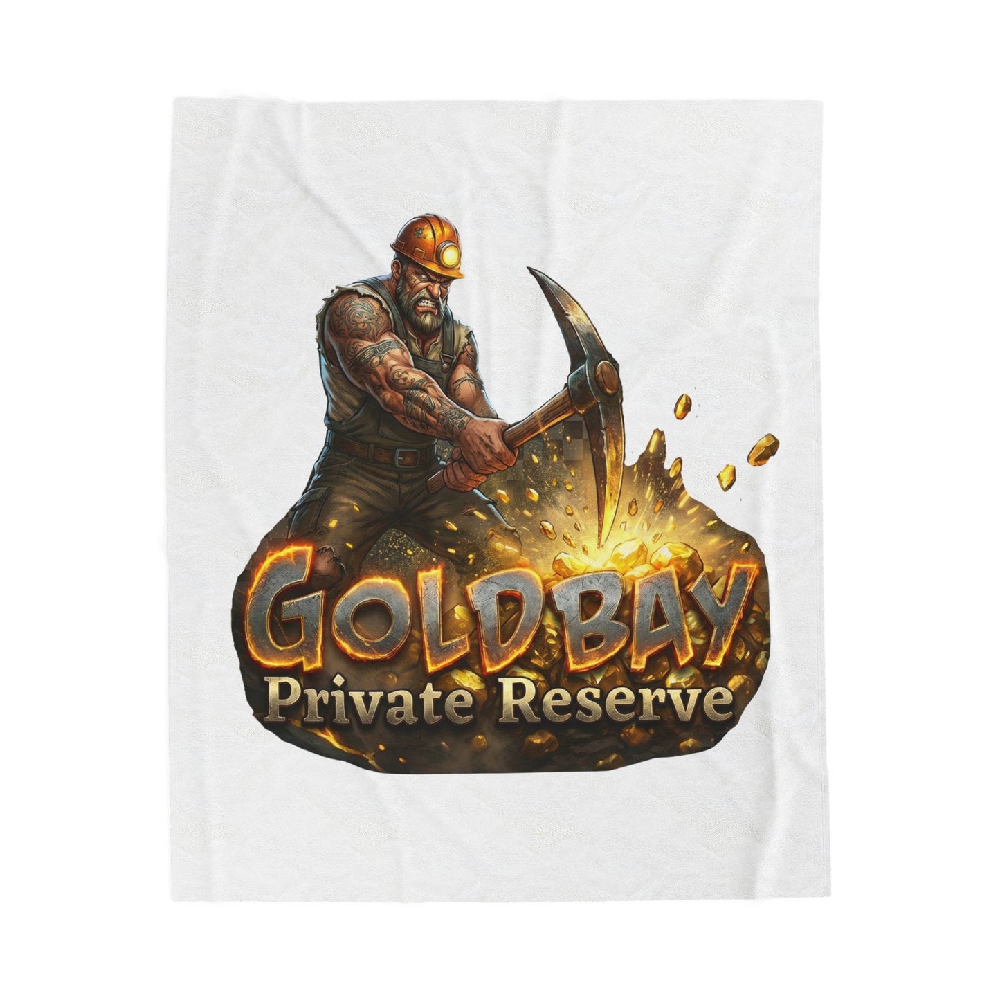 Gold Bay Private Reserve Miner Velveteen Plush Blanket – Cozy Gaming/Mining Throw