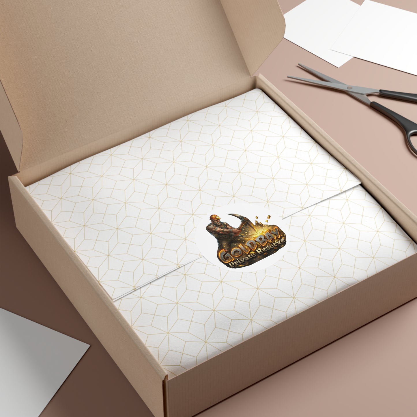 Gold Bay Private Reserve Miner Logo Sticker — Round Vinyl Decal