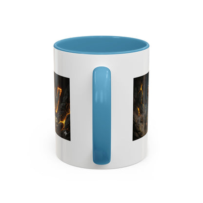 Goldbay Reserve Accent Coffee Mug — Bold Fiery Logo 11/15oz