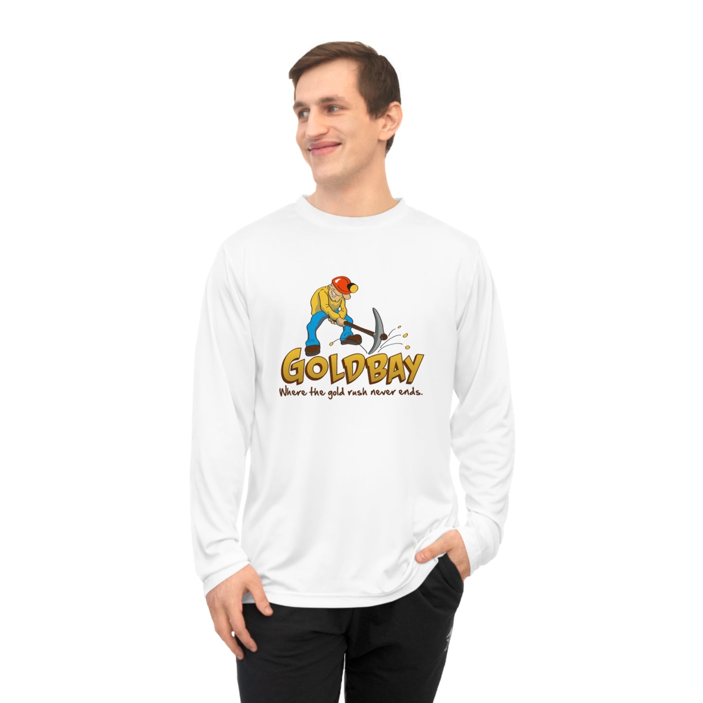 Gold Miner Graphic Long Sleeve Shirt — "GOLDBAY" Prospector Design