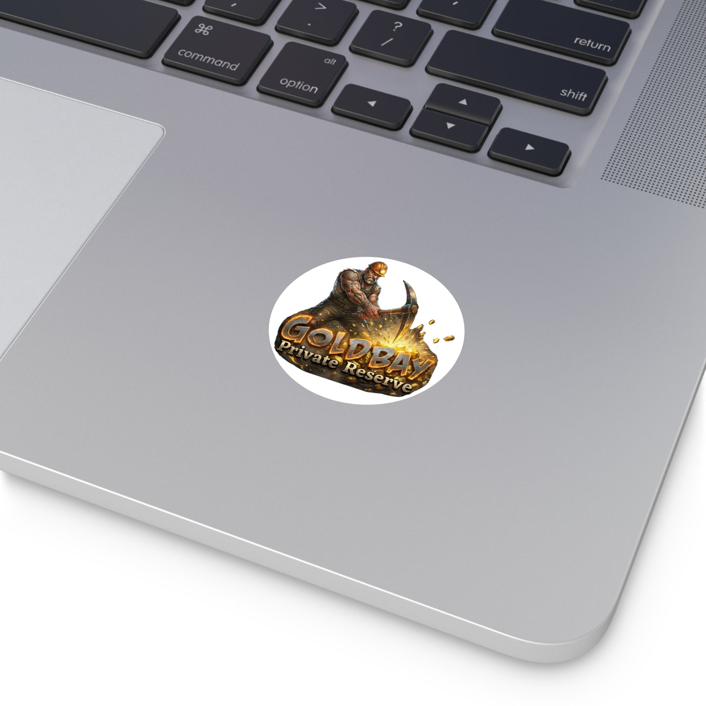 Gold Bay Private Reserve Miner Logo Sticker — Round Vinyl Decal