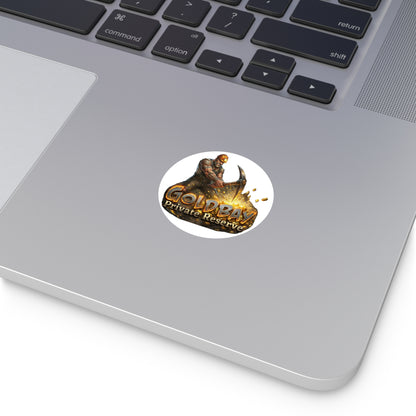 Gold Bay Private Reserve Miner Logo Sticker — Round Vinyl Decal