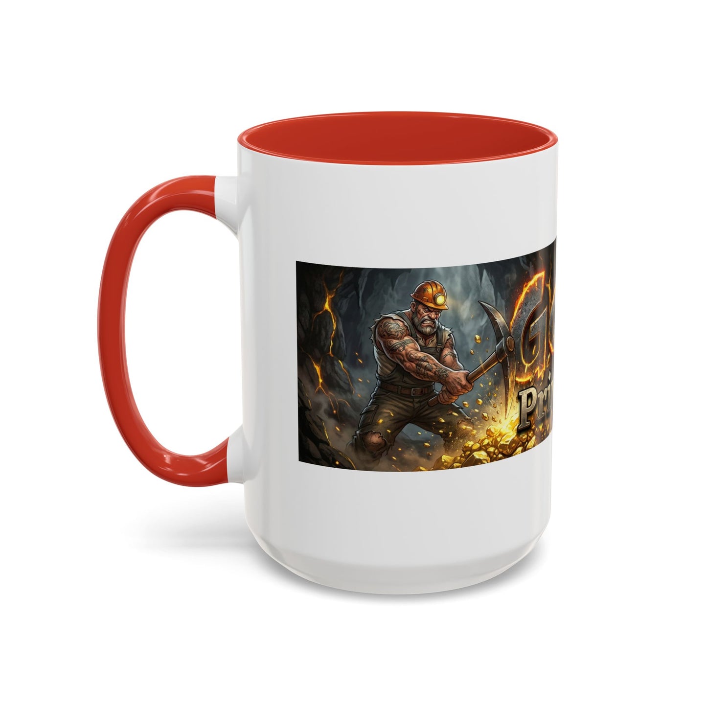 Goldbay Reserve Accent Coffee Mug — Bold Fiery Logo 11/15oz