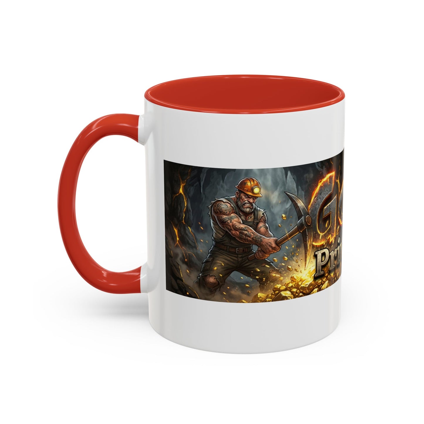 Goldbay Reserve Accent Coffee Mug — Bold Fiery Logo 11/15oz