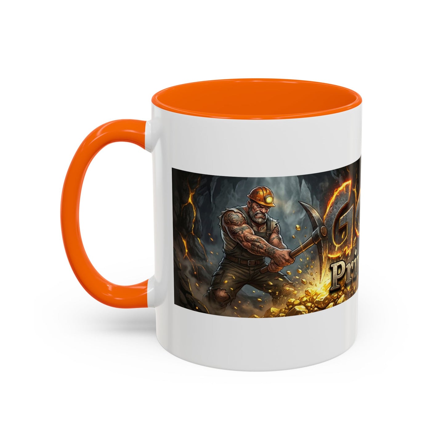 Goldbay Reserve Accent Coffee Mug — Bold Fiery Logo 11/15oz