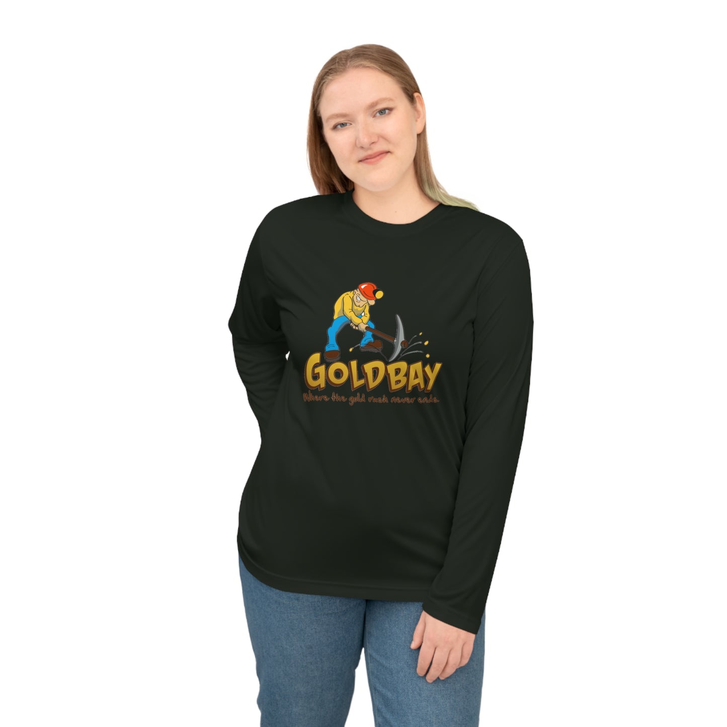 Gold Miner Graphic Long Sleeve Shirt — "GOLDBAY" Prospector Design