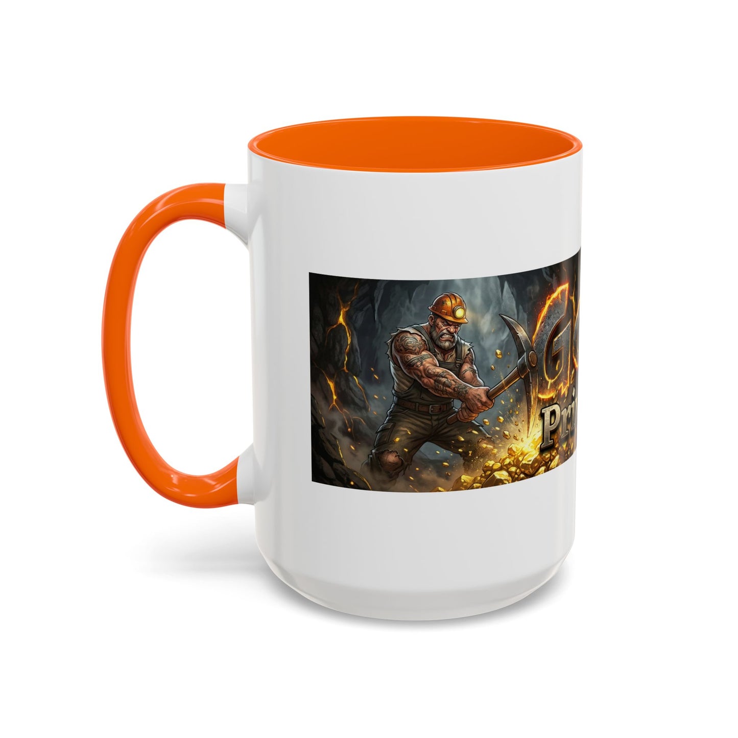 Goldbay Reserve Accent Coffee Mug — Bold Fiery Logo 11/15oz