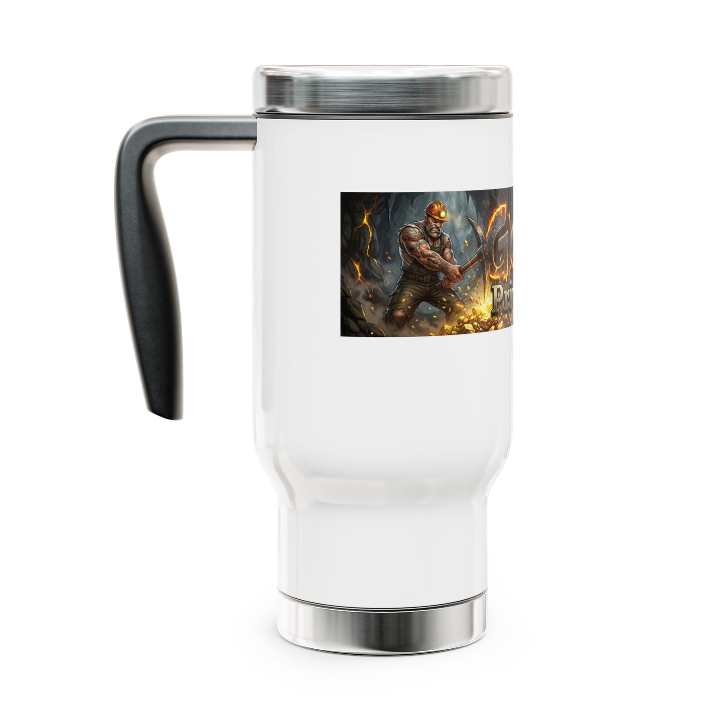 Golden Private Reserve Travel Mug – 14oz Stainless Steel Handle Tumbler