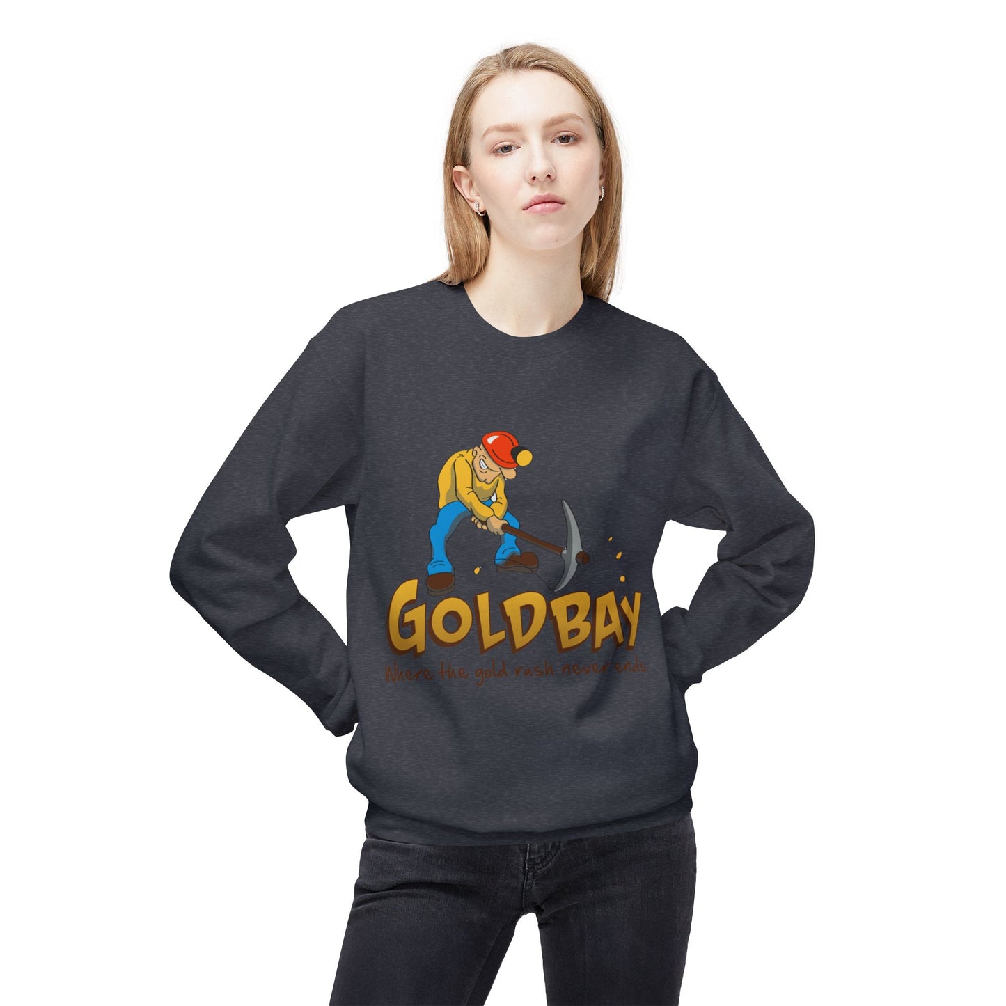 Gold Miner Sweatshirt – "Gold Bay" Graphic Crewneck (Where the gold rush never ends)